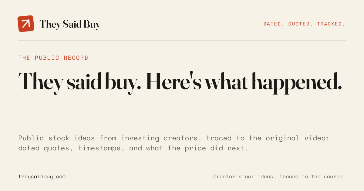 They said buy. Here's what happened.